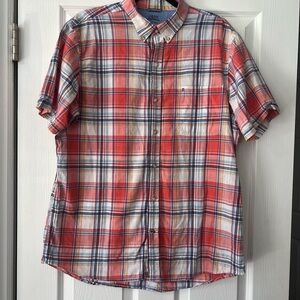 Izod Red and Blue Plaid Casual Shirt